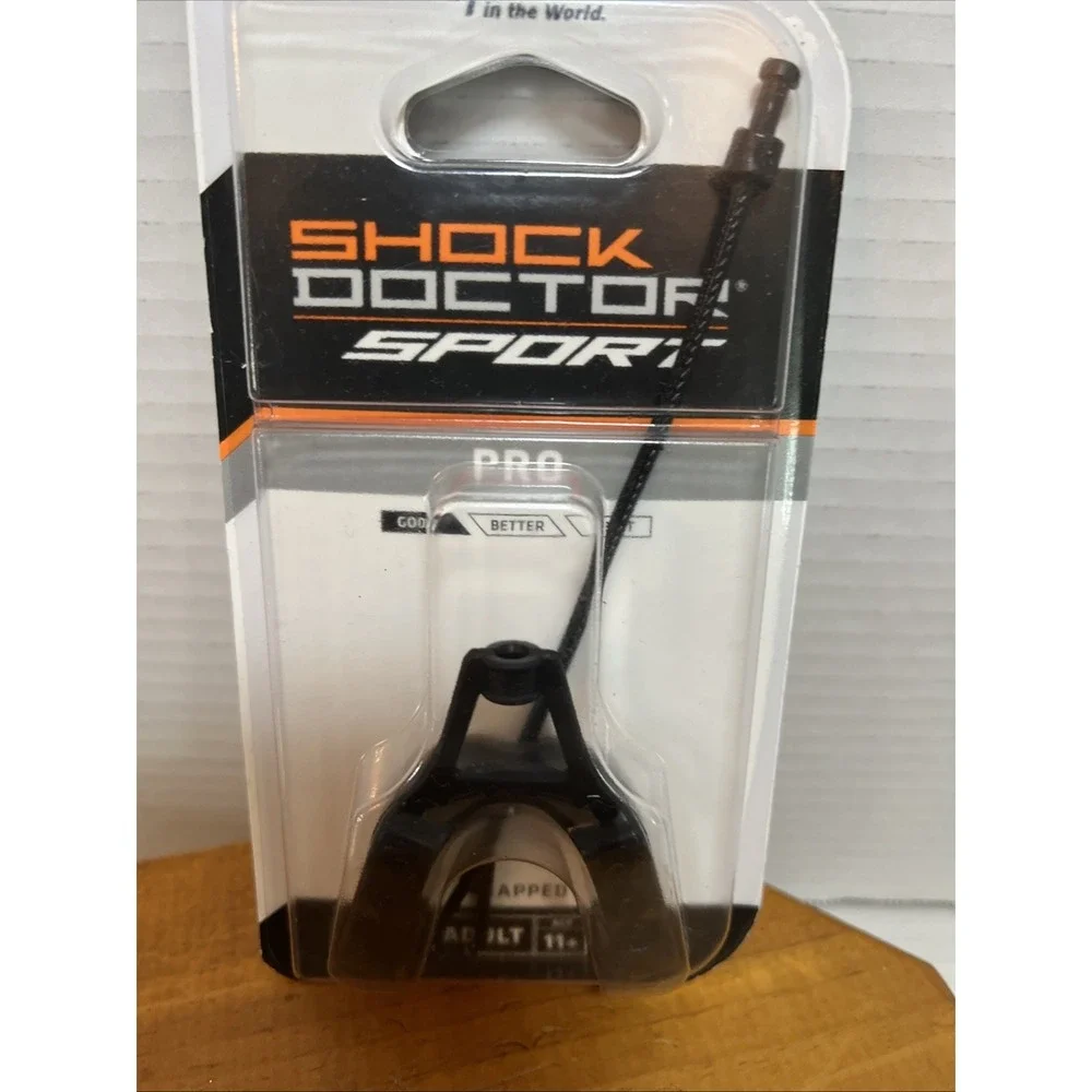 Shock Doctor Mouth Guard Pro Strapped Adult Age 11+ Protection Black NEW - Picture 6 of 6
